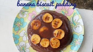 BANANA BISCUIT PUDDING RECIPE 😋NO STEAM / NO BAKE /NO OVEN . EASY TO MAKE AND TASTY RECIPE 😋