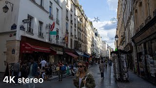 Walking In Paris - Around Chatelet Station - Part 2 (4K, Stereo Sounds)