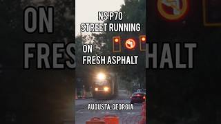 Norfolk Southern P70 Street Running Fresh Asphalt, Augusta, Georgia #train