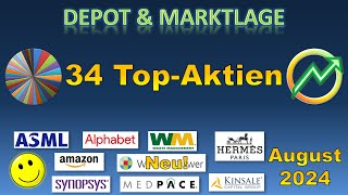 Die besten Aktien 2024 - 34 Top-Aktien im Check! - August 2024 | #asml #amazon #ferrari #visa #msci