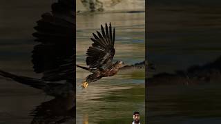 Young eagle grab fish lick a pro #eagle #nature #shorts