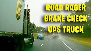 ROAD RAGER BRAKE CHECK UPS TRUCK FOR BLOCKING HIS LANE | Idiots In Cars USA & Canada 2024