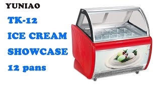 TK-12  Cream Display Cabinet Showcase  Extra Large Freezer Vertical Freezer Refrigeration Equipment