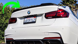 CS Style Carbon Fiber Spoiler Lip Install For My BMW F30 Part 2