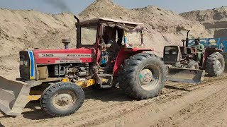 Massey tractor trolley mud loading is beautiful performance help Massey 385 tractor 🚜