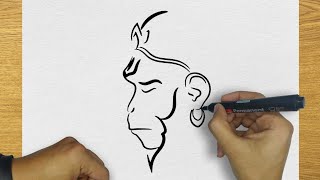 HOW TO DRAW HANUMAN STEP BY STEP | DRAWING LORD HANUMAN EASY