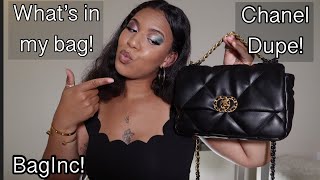 WHAT'S IN MY BAG! | CHANEL 19 Flap dupe! | BagInc