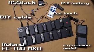 Roland FC-100 MKII Bluetooth MIDI Foot Controller with M5Stack