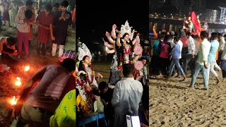 Durga Visarjan in Mumbai at Girgaon Chowpatty 2023 Video || Durga Visarjan Mumbai 2023