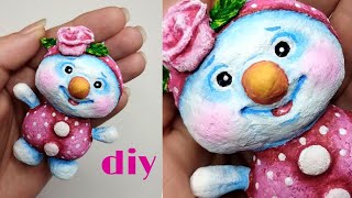 МК Снеговик из ваты на ёлочку / Ватная игрушка   / DIY Cotton woll snowman