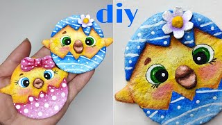 МК Магнит из ватных дисков / Пасхальный цыплёнок / DIY Easter chicken