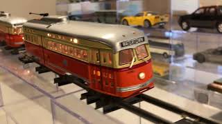 A Pair of Corgi Classics 55008 Boston first PCC Street Car 1/50th Scale Modify to run on S Scale.