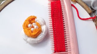 Amazing woolen flower  making with hair comb | Easy Hand embroidery flower |sewing Hack