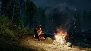 New World Music & Ambience - Relaxing Campfire Sounds - Distant trees, mining ore, & adventure