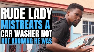 Rude Lady mistreats a car washer not knowing he was| Brightmarn Studios