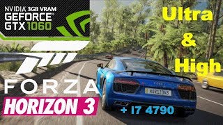 Forza Horizon 3 | GTX 1060 3GB | Is Ultra & High fully playable?