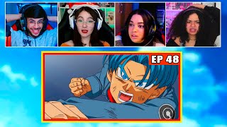 Trunks do Futuro vai Para o Passado | 4 Pessoas Reagindo | Dragon Ball SUPER - EP 48