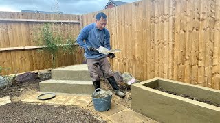 Cheap DIY Garden Transformation | How to Build Concrete Blocks Garden Raised Bed | Nepali Family UK