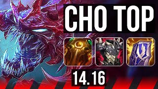 CHO'GATH vs KLED (TOP) | Rank 5 Cho, 1500+ games | NA Challenger | 14.16