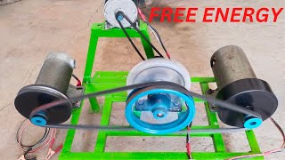 How To Make Free Electricity Generator 12v Battery Charger With 2 DC Motor Free Energy 180v