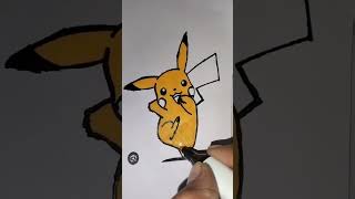 How to Colouring Pikachu 🎨 Satisfying Art #shorts #trending #viral #artwork #shortvideo #art