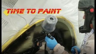 Eleanore - Painting Wheel Wells And Inside - ROTTEN OLD CHOP TOP 1956 VW BEETLE - 153