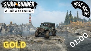 SnowRunner | A Race With The Rain | Best Route | GOLD