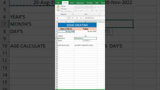 How To Calculate Age in Excel | Dojki Creation