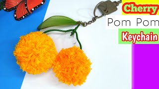 DIY Cherry Keychain | Recreating Cherry Pom Pom Keychain from Tonni Art and Craft  #shorts