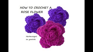 HOW to CROCHET a BEGINNER EASY FLOWER - DIY Rose Rosas Bouquet Flower