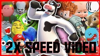 mmmm cow song ( movie games and series cover) feat gummy bear & piggy roblox 2x speed video