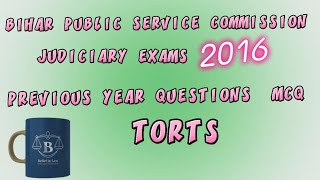 BPSC Judiciary mcq | Bihar civil judge exam 2016 PYQ series Part-2 Subject Law Of Torts