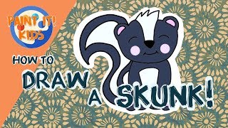 Drawing for kids - How to Draw a Skunk - Art for kids