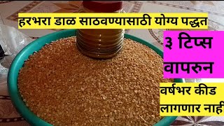 हरभरा डाळ साठवण्याची योग्य पद्धत डाळीला अजिबात कीड लागणार नाही/kitchen tips in marathi