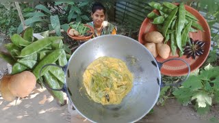 খুব সাধারণভাবে সিম আলুর সরষে বাটা।#Dipti#village#cooking#vlog _