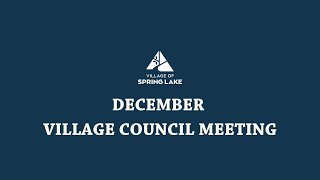 December Village Council Meeting