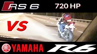 OMG 333km/h 720HP Audi RS6 vs Yamaha R6 TOP SPEED HD