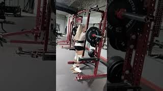 Heel elevated front squats,  95 pounds,  sets of 8 reps to 105 pounds