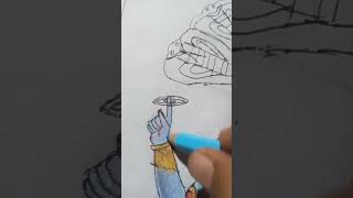 Lord Vishnu drawing|#shorts #drawing #firstdrawing #art