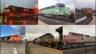 CP 7012, CSX, CN leader, NS, BN SD60M, fakebonnet leader, H1 duo and more at Vancouver, WA