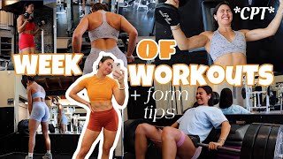 WEEK OF WORKOUTS to be FIT AND HEALTHY for 2024 | full workouts with form tips and cues from a CPT!!