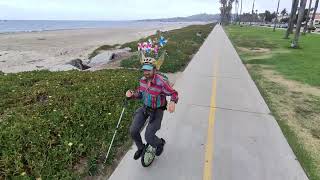 Unicycle Practice with Pinwheel Headgear HoverX1 0047 00 01 23 008 00 01 55 030