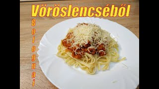 VEGA  bolognai spagetti vöröslencséből recept