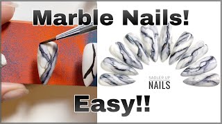 Easy Marble Nails! With art ink!