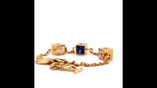 Louis Vuitton Gold-Tone Gamble Crystal Bracelet with Swarovski Crystals 12.65g