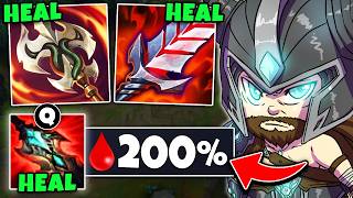 Tryndamere, but I only build lifesteal items and heal through anything (200% LIFESTEAL)