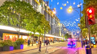 London Christmas Lights Already?! Lively West End Autumn Streets 2023 | 4K HDR Binaural