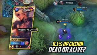 Gusion Low HP Gameplay | Hyper Gusion vs. Counter Enemies | Who Will Win The Game | Sazuke | MLBB