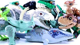 Top 10 Favourite LEGO Dinosaurs - Jurassic World Dinosaur toys - Tyrannosaurus Mosasaurus