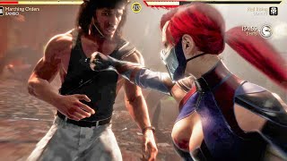 Rambo Vs Best Girls Fight (very hard) | MK11